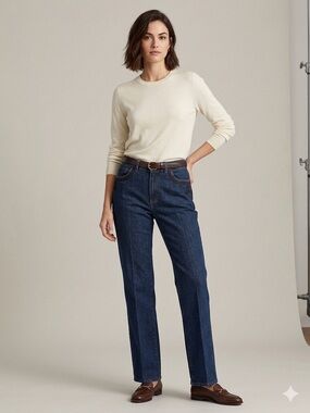Lauren Ralph Lauren Dark Blue Straight-Leg Jeans